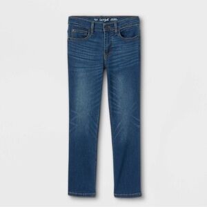 Straight-fit mid-rise stretch jeans